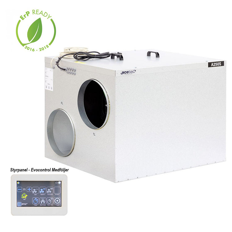 FTX Acetec EvoAir A250S EvoControl - 400m² styrpanel medföljer