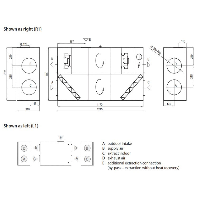 FTX Komfovent Domekt R 400 F C6M - 300M². 5 års garanti