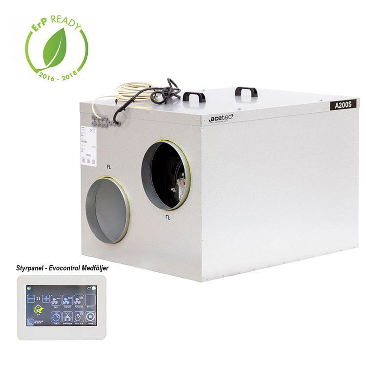 FTX Acetec EvoAir A200S EvoControl -400m² - styrpanel medföljer