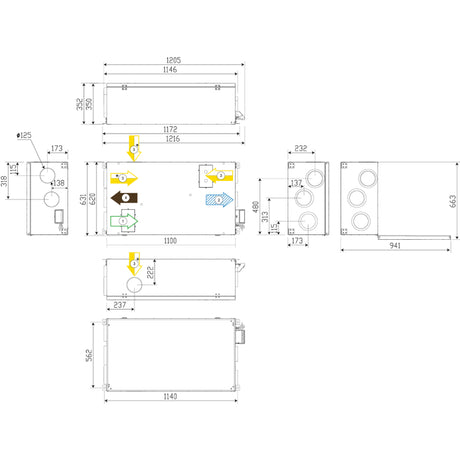 FTX Systemair SAVE VSR 200/B mått och specifikationer