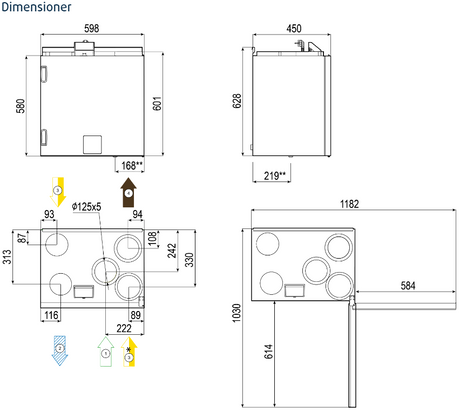 FTX Systemair SAVE VTR 275 mått och specifikationer