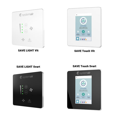 FTX Systemair SAVE VTR 500 - Svart Save Light, Svart Save Touch, Vit Save Light, Vit Save Touch Paneler 