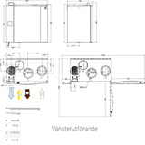 FTX Systemair SAVE VTR 500 mått och specifikationer - vänsterutförande