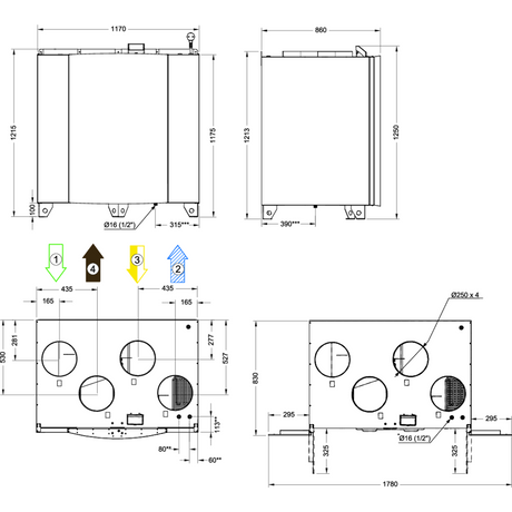 FTX Systemair SAVE VTR 700 R mått och specifikationer